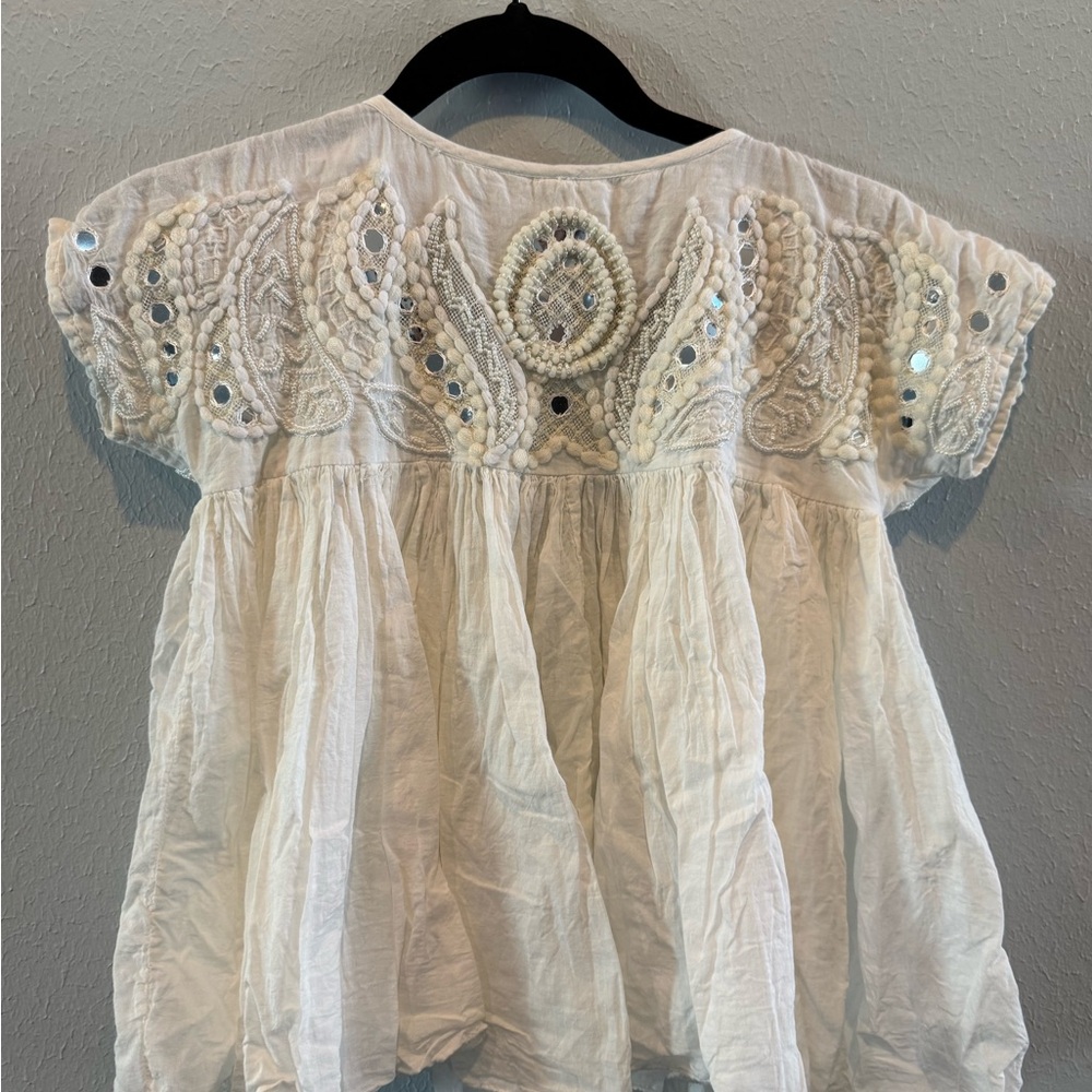RAGA Cream Embroidered Blouse - Picture 7 of 8